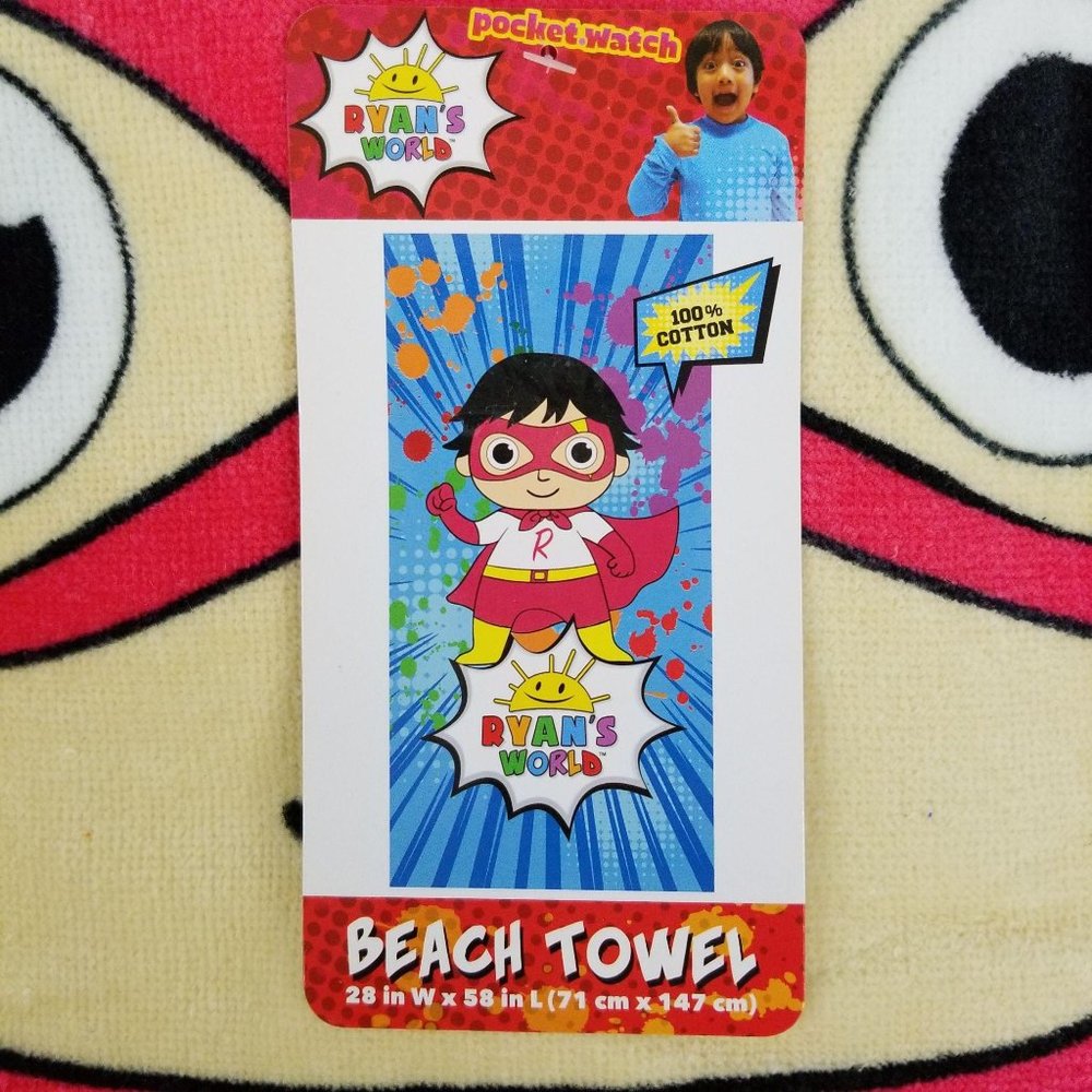Pocket Watch Ryans World Beach Towel Red Titan - Picture 4 of 6